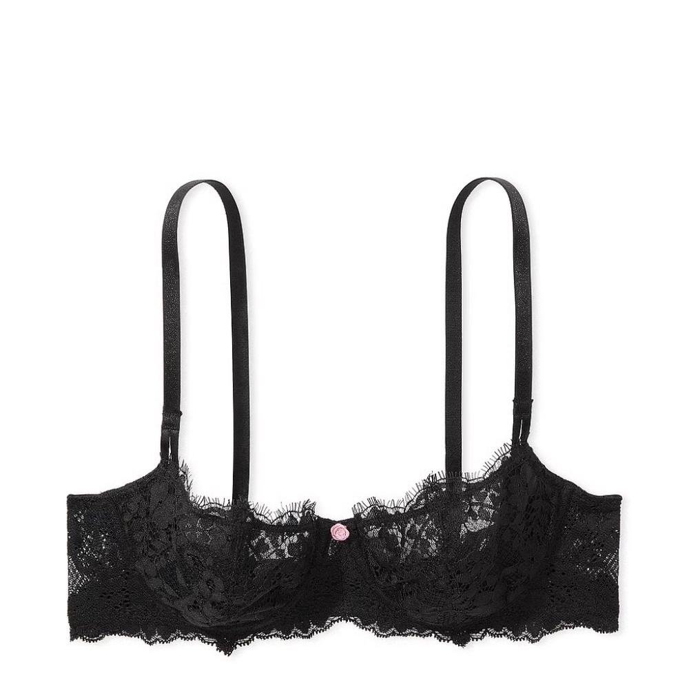 New! VS Dream Angels Wicked Unlined Lace Balconette Bra Black 45857
